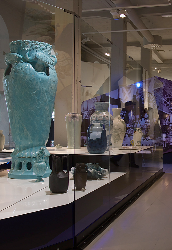 Gamla utställningen på Rörstrand Museum.